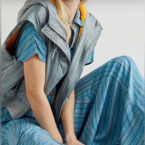 Free People • NWT Rowan Blue Striped Maxi Dress with Dolman Sleeves Size XS